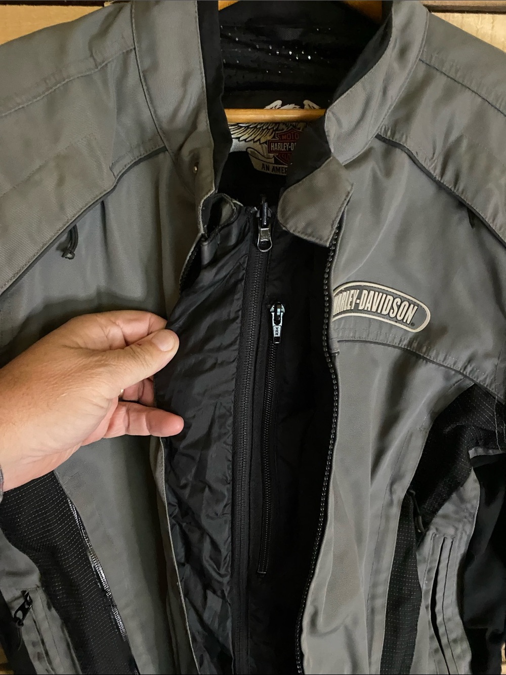 Harley-Davidson Excursion Gray & Black Performance Textile Riding Jacket Medium - Picture 12 of 12